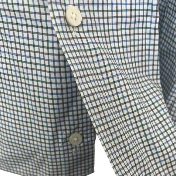 Ermenegildo Zegna White/Blue Multi Long Sleeve Gingham Check Button Front Shirt - Picture 7 of 10